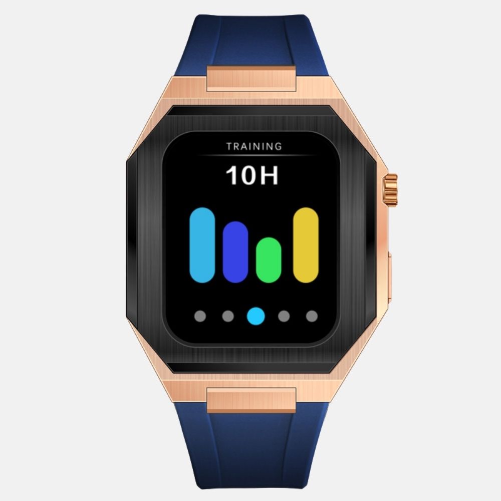 44MM Dual Tone Rose-Gold Luxury Edition iWatch Case: Silicone Strap