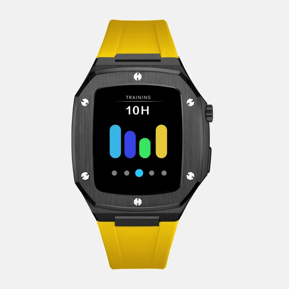 44MM Black Luxury Edition iWatch Case: Silicone Strap