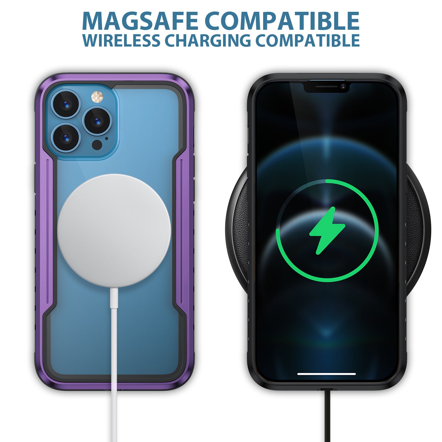 iPhone 14 Pro / Max Case - Deep Purple Defence Shield Metal Cover | Military Grade Protection