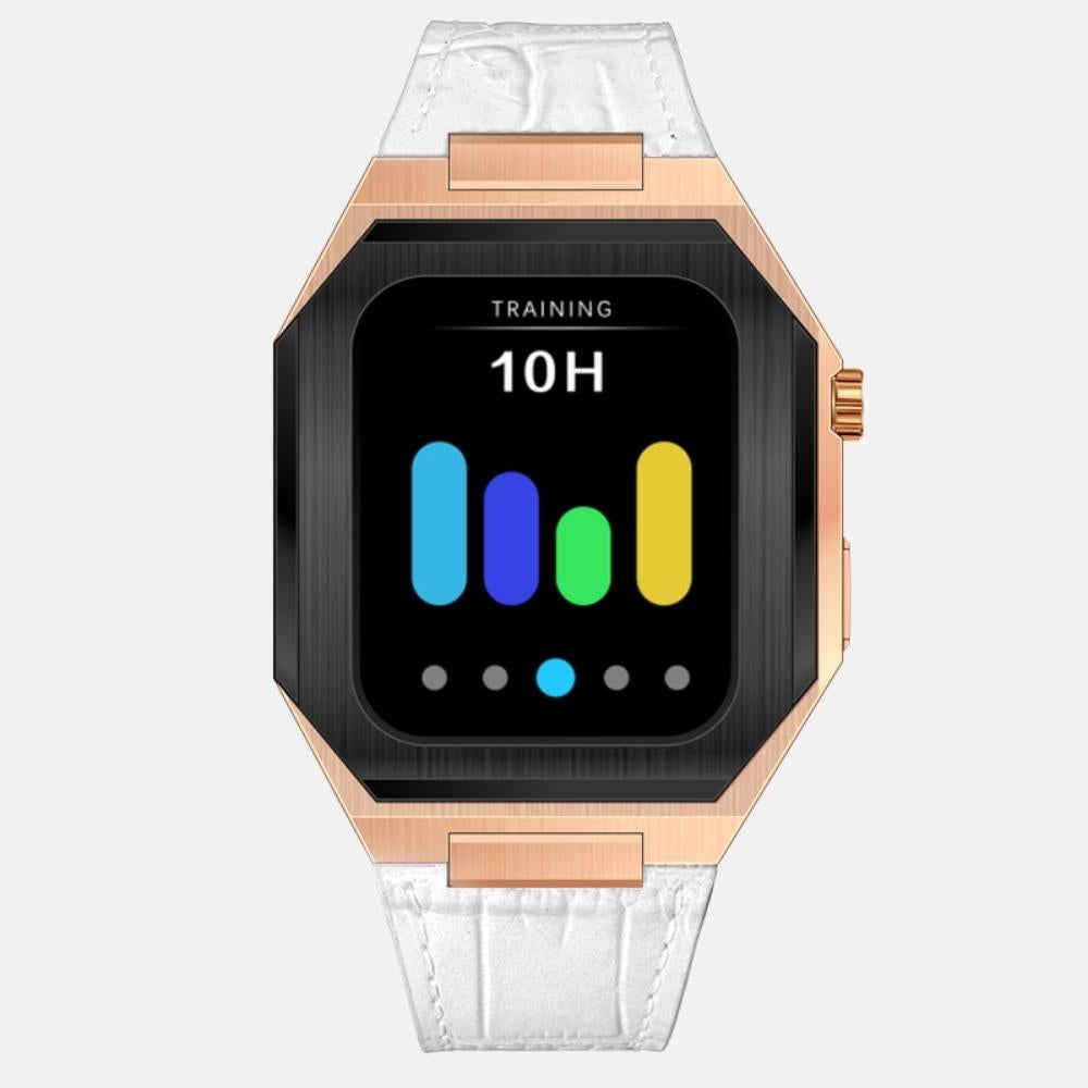 45MM Dual Tone Rose Gold Luxury Edition iWatch Case: Leather Strap