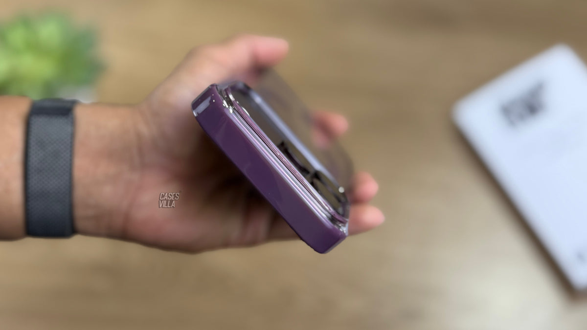 Transparent Case with Coloured Border with MagSafe for iPhone : Burgundy