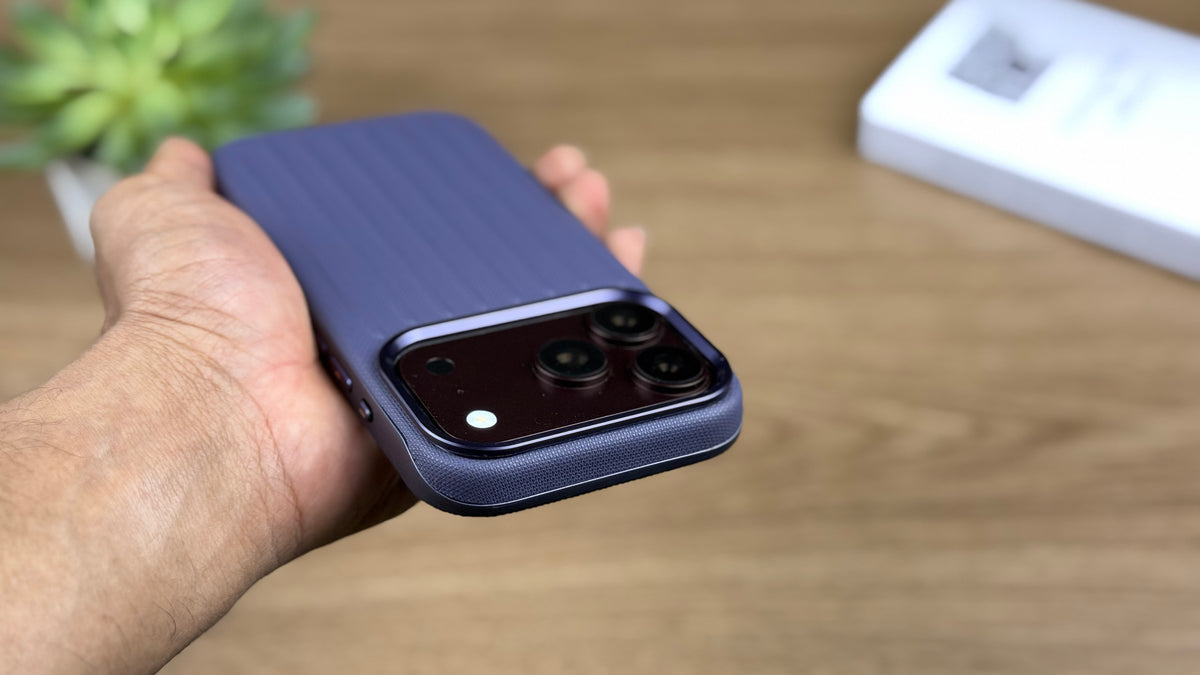 Corrugated PU Leather MagSafe Case for iPhone: Purple