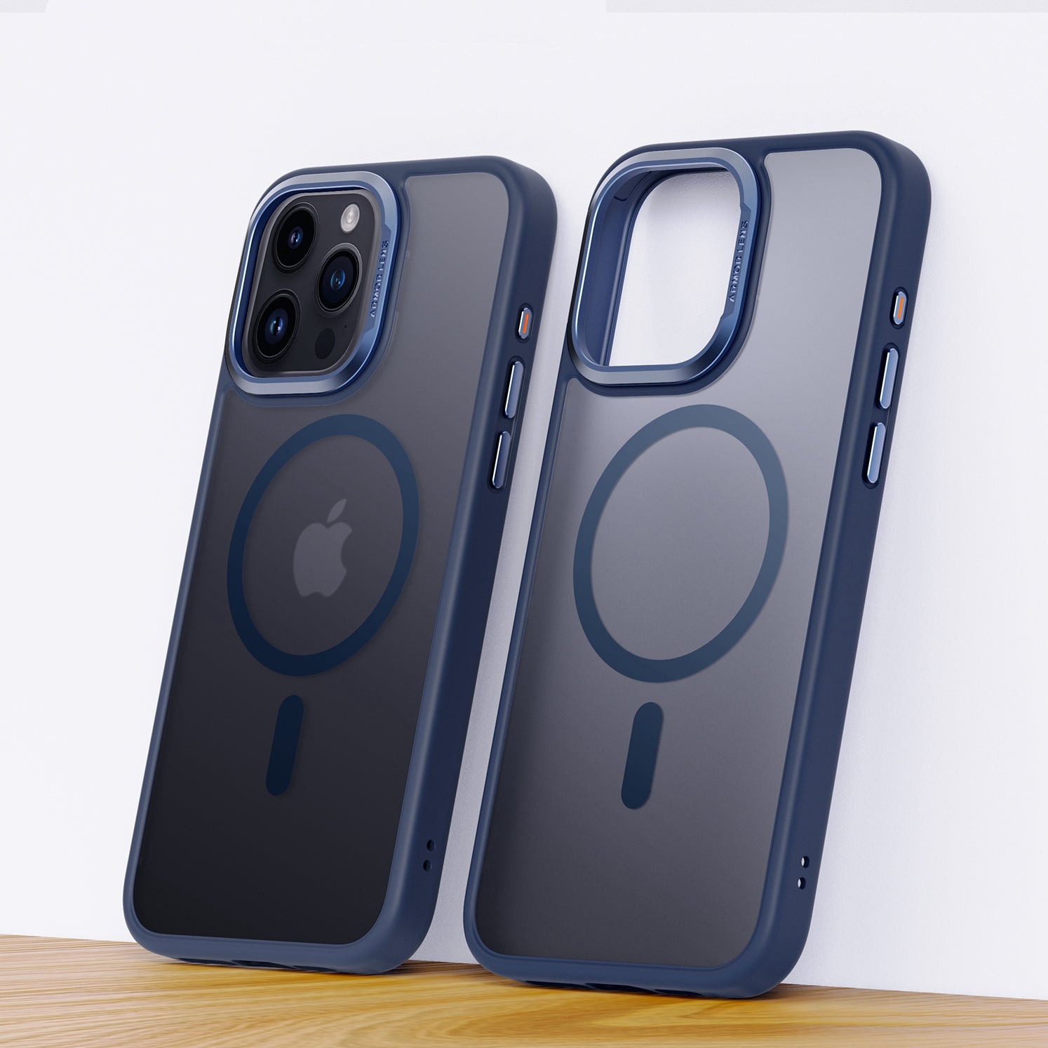 iPhone 15 Pro Max Cover : Frosted Matte MagSafe Case with Armor Metal Camera Lens