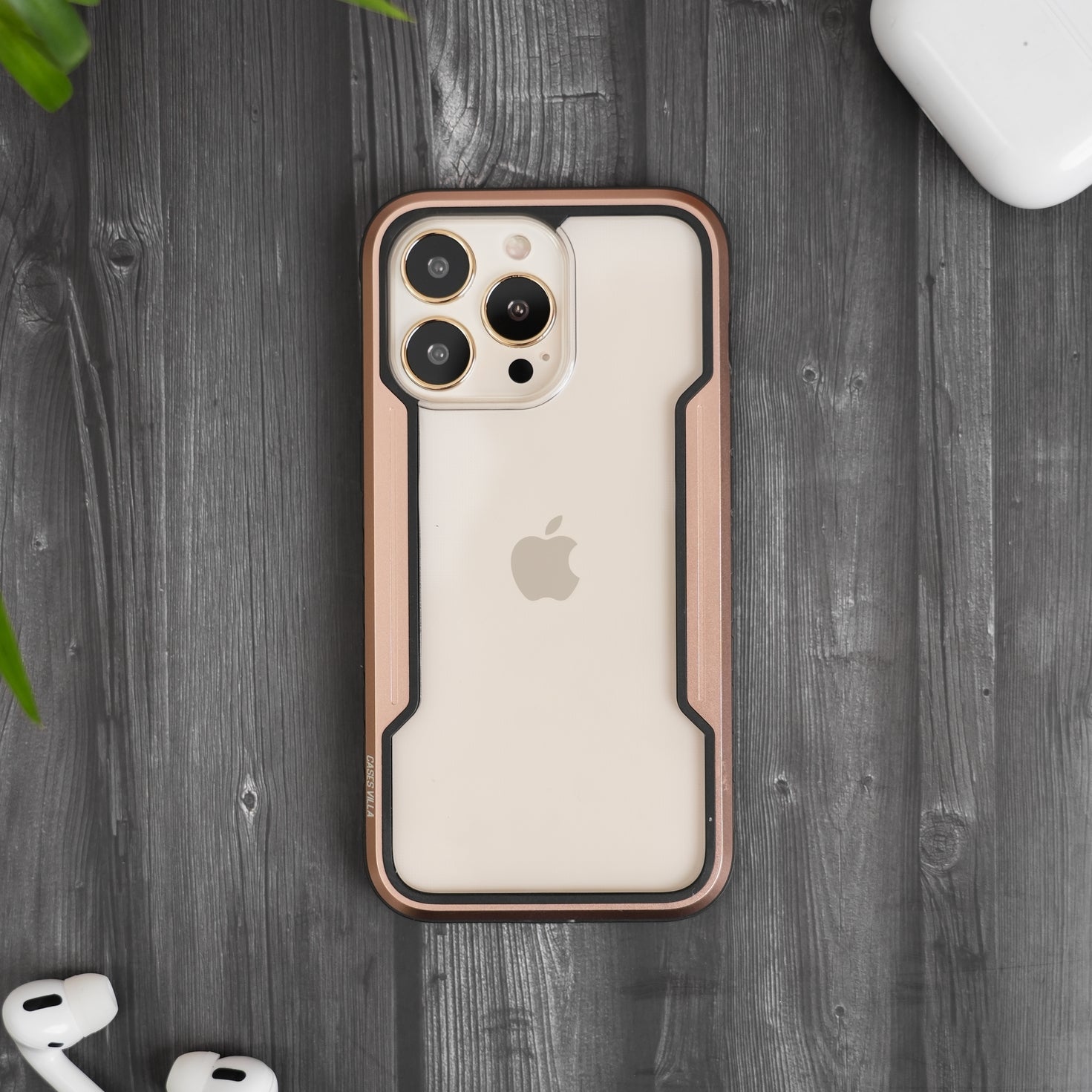 iPhone 14 Pro Max Plus Case Gold Defence Shield Metal Cover Military Grade Protection