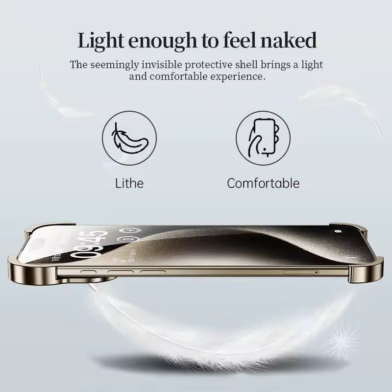 iPhone 17 Series: Minimalist Titanium Metal Bumper Case