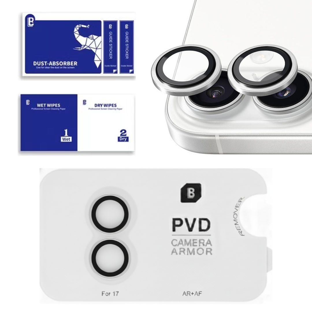 iPhone 17 Series : PVD Stainless Steel | Sapphire Glass Camera Rings | PVD