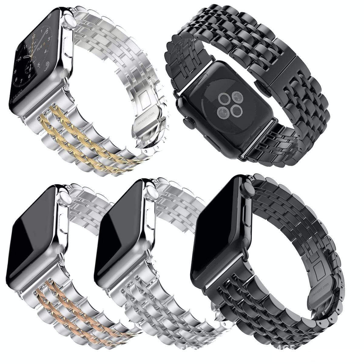 41/44/45MM Leather Metal Strap Stainless Steel Band for Apple