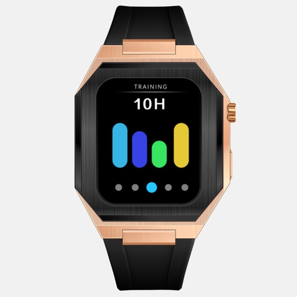 44MM Dual Tone Rose-Gold Luxury Edition iWatch Case: Silicone Strap