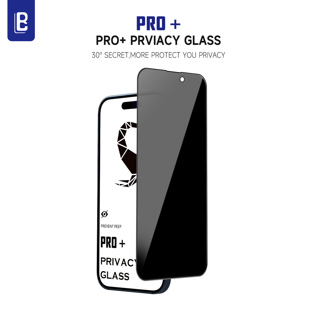 iPhone 15 Series Privacy Glass PRO+ Dust-Free Box 9H Screen Protector