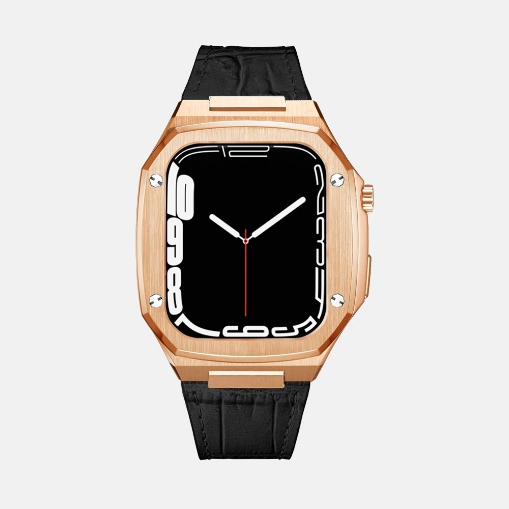 45MM Rose Gold Luxury Edition iWatch Case: Leather Strap