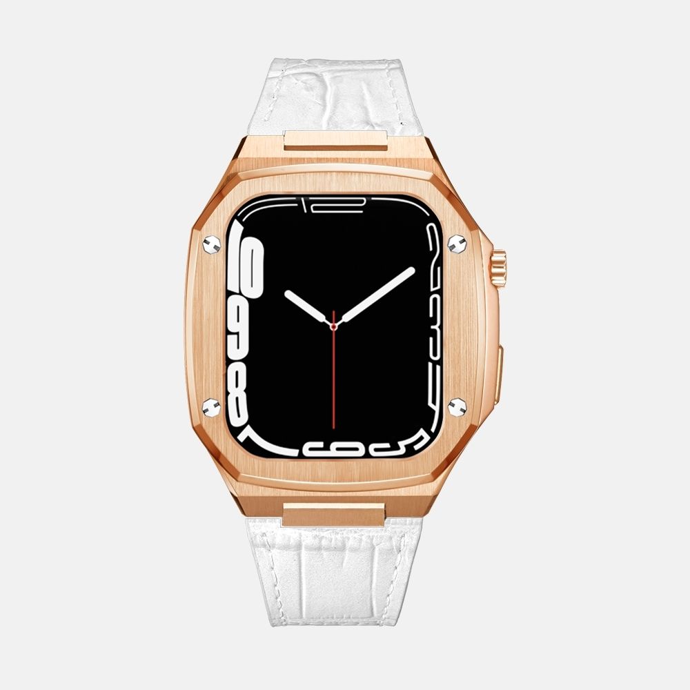 45MM Rose Gold Luxury Edition iWatch Case: Leather Strap