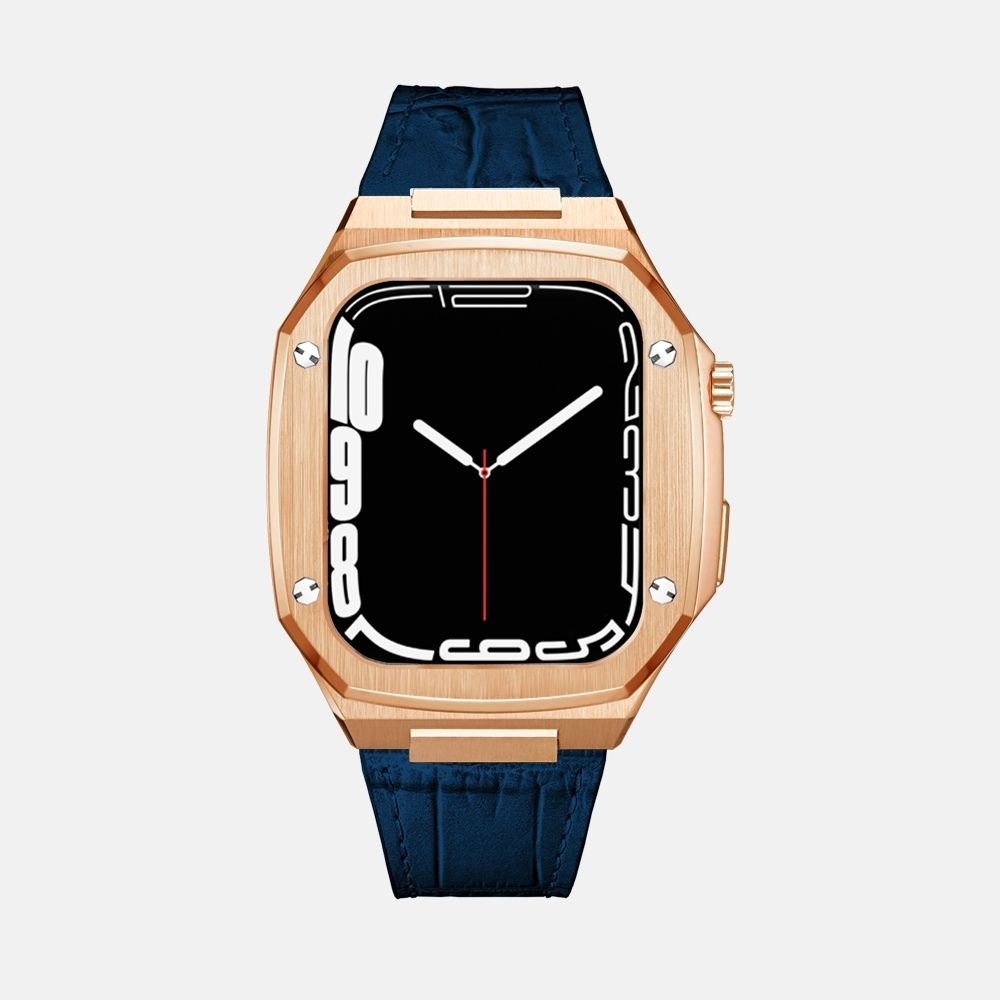 45MM Rose Gold Luxury Edition iWatch Case: Leather Strap