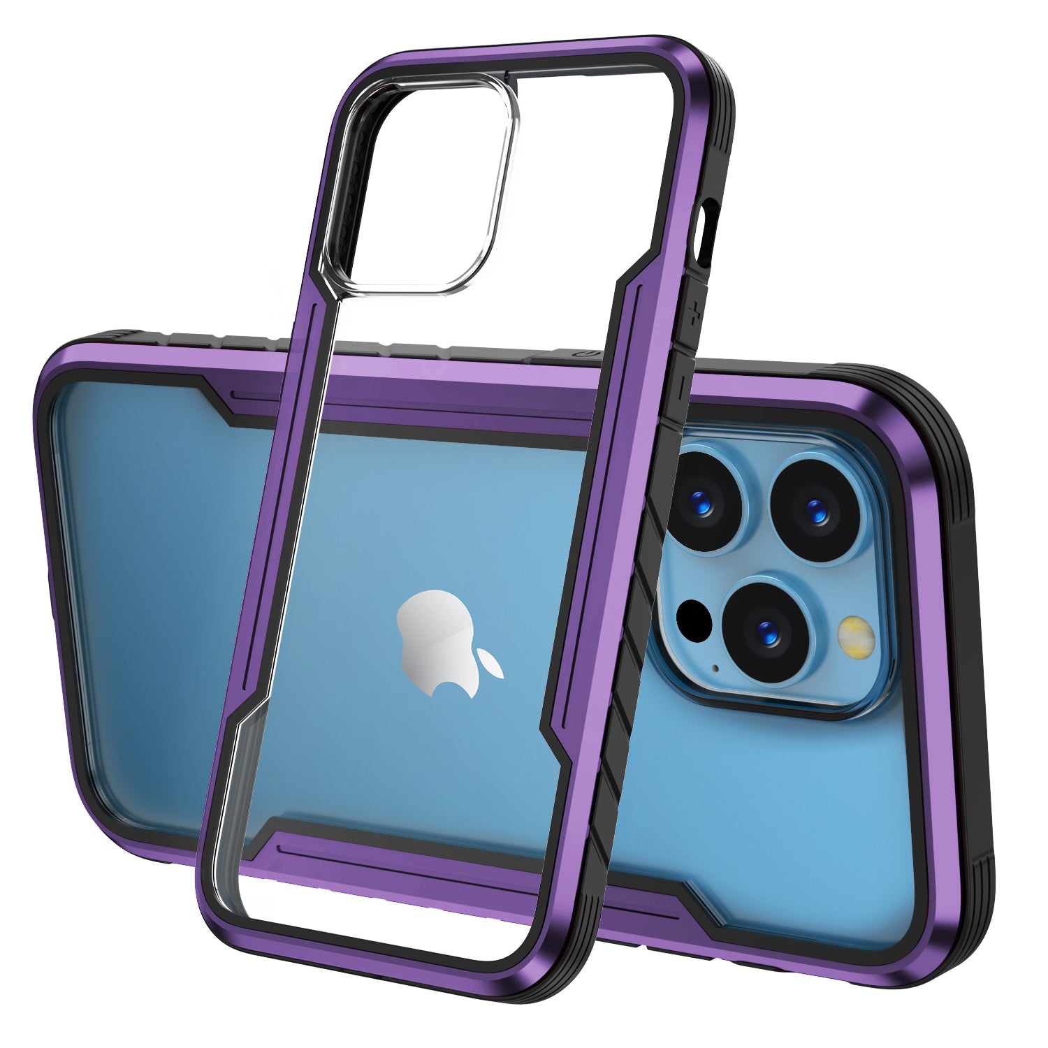 iPhone 14 Pro / Max Case - Deep Purple Defence Shield Metal Cover | Military Grade Protection