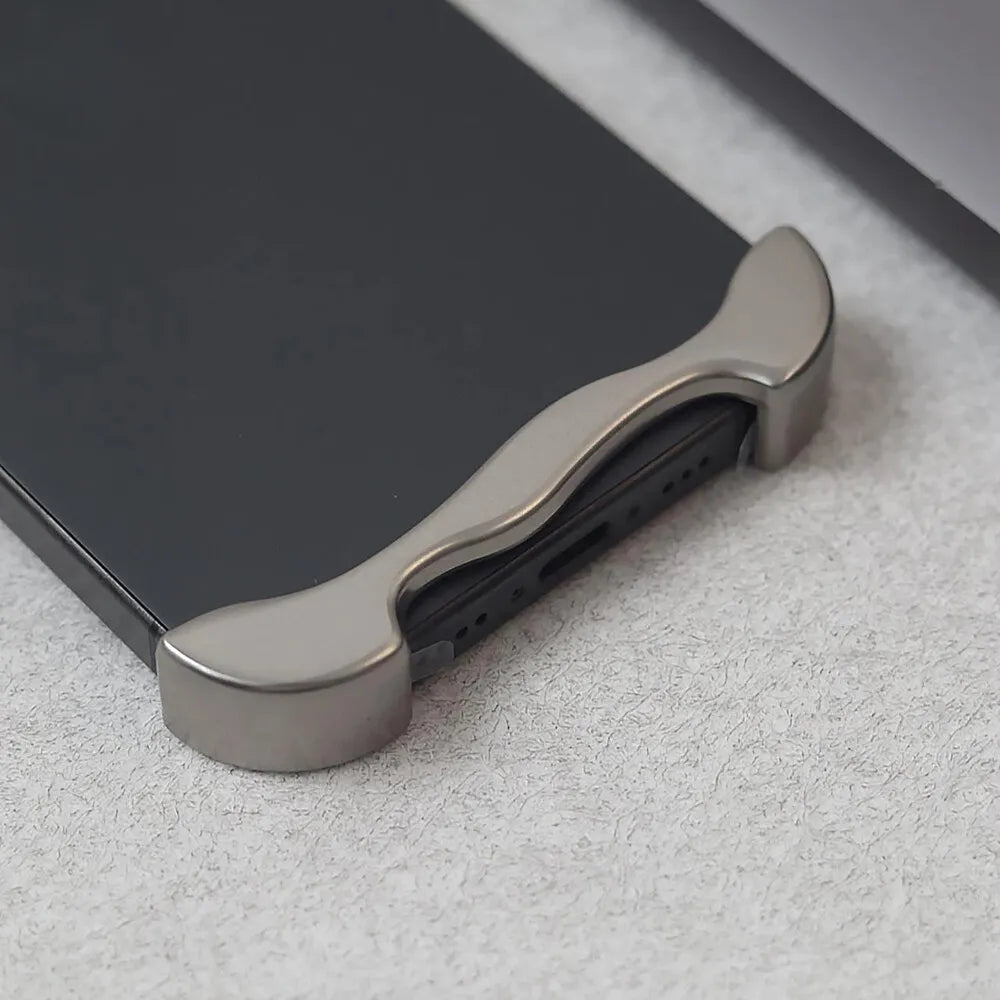 iPhone 15 Bumper Case: Minimalist Titanium Metal Frame with Camera Rings