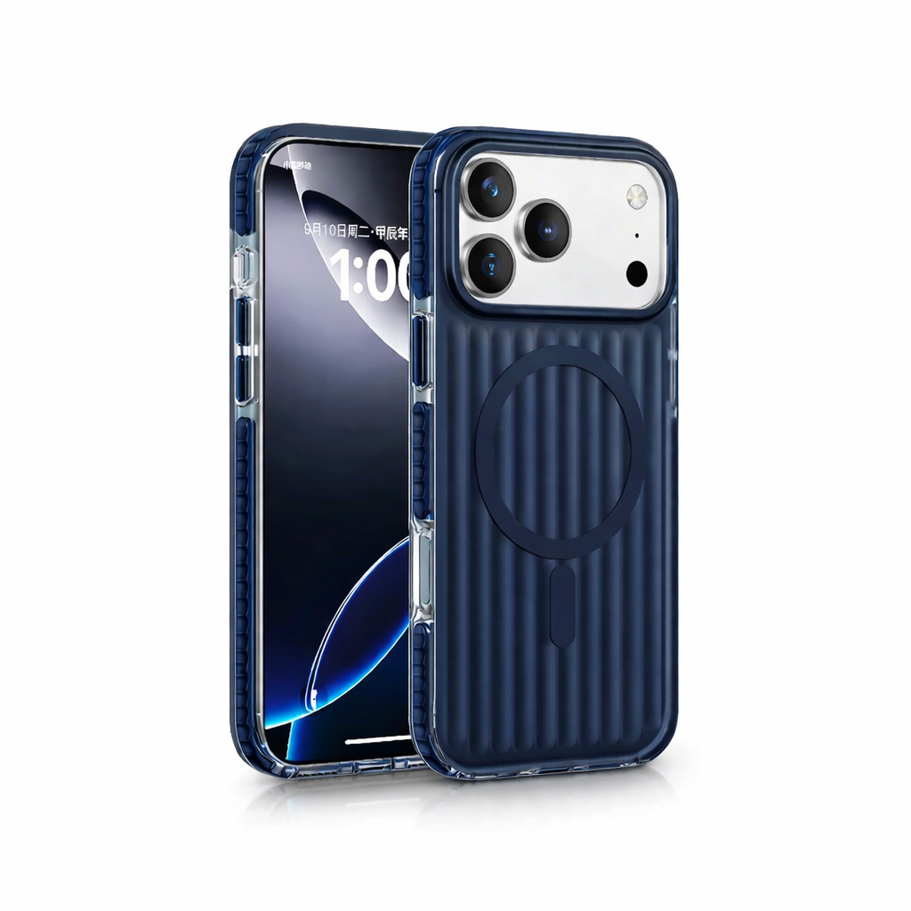 iPhone 17 Series: Corrugated Metallic MagSafe Shockproof Case