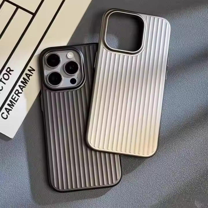 iPhone 16 Series : Corrugated Pattern Stripes Hard Case