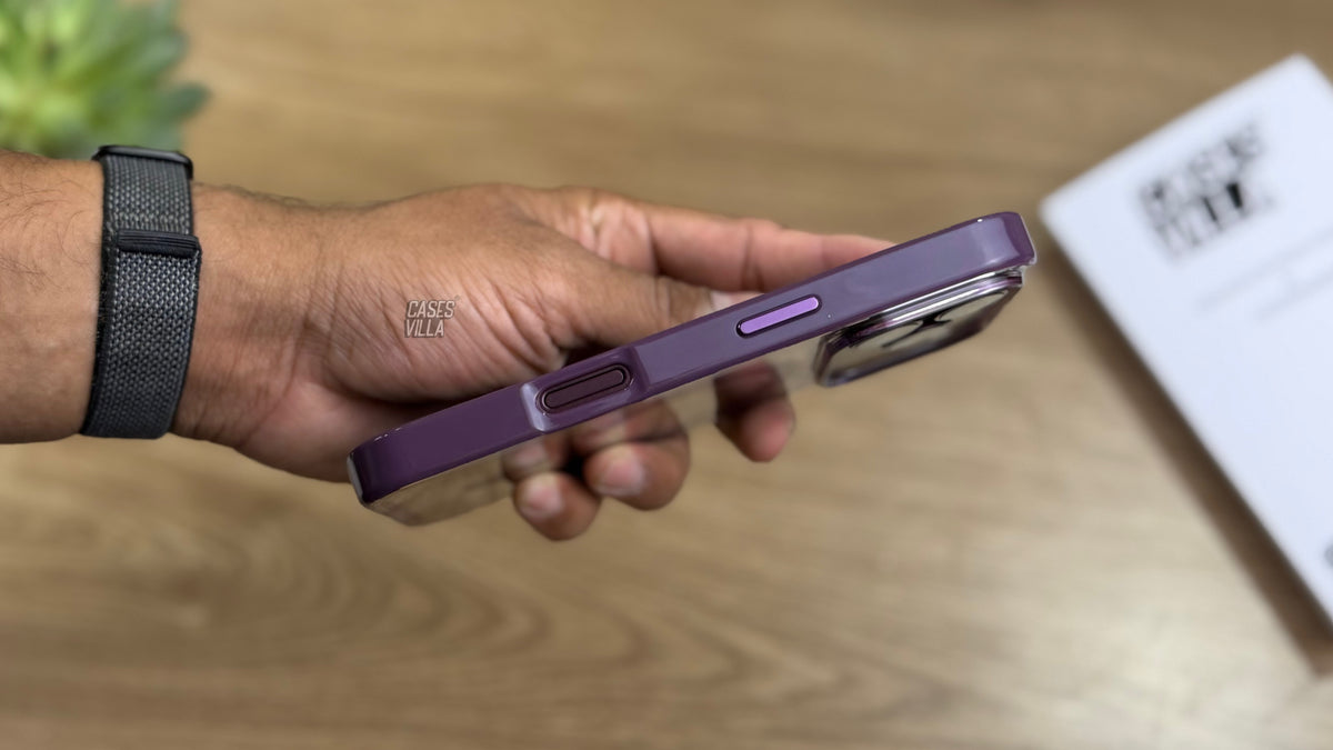 Transparent Case with Coloured Border with MagSafe for iPhone : Burgundy