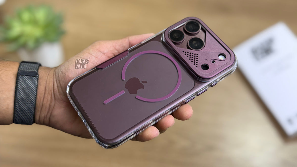 MagSafe Anti Yellow Case with Metal Camera Frame for iPhone - Burgundy