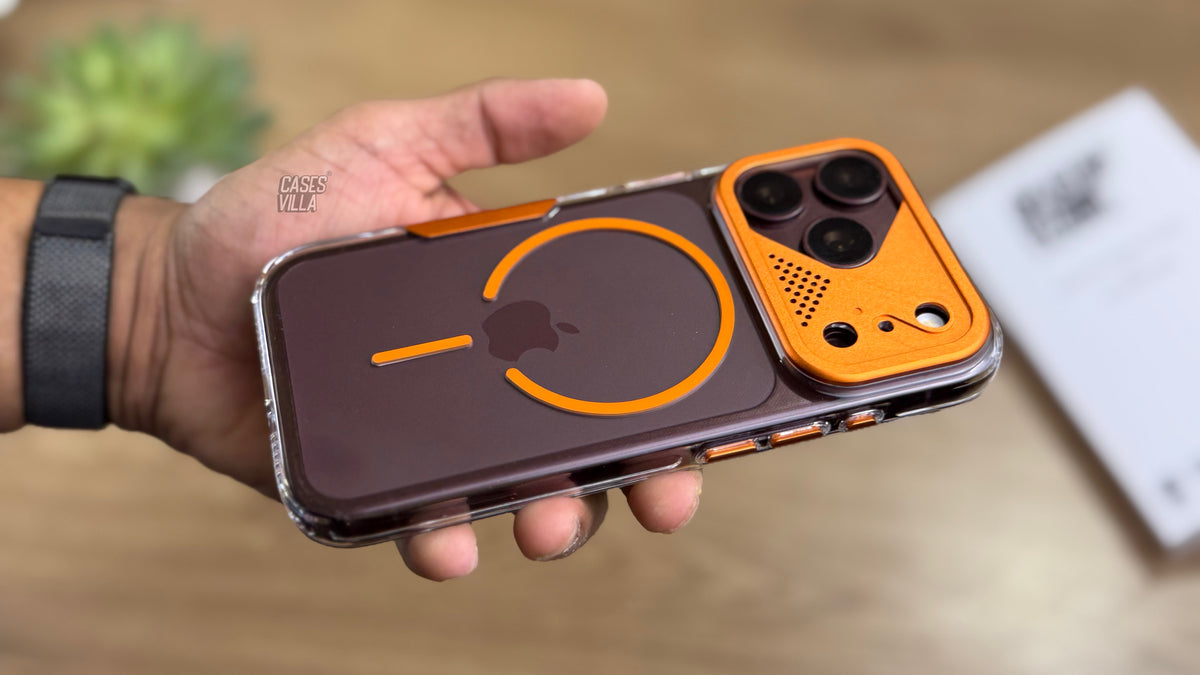 MagSafe Anti Yellow Case with Metal Camera Frame for iPhone - Orange