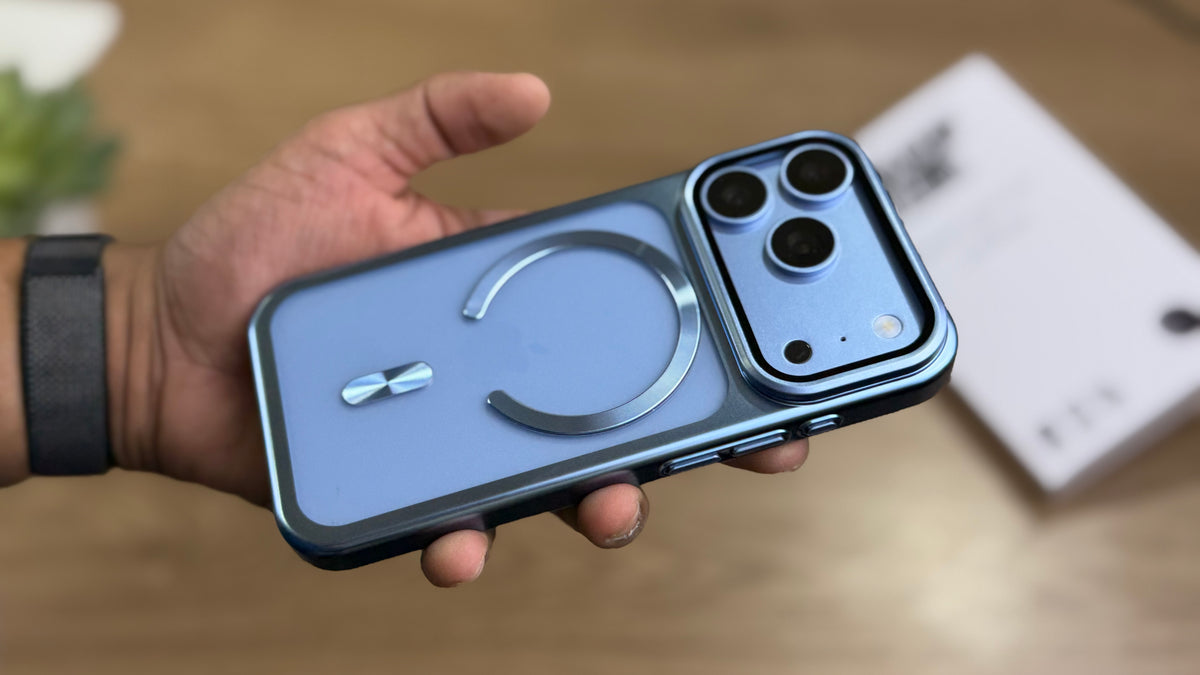 New Plating Anti Yellow Camera Kickstand Case for iPhone: Glacier
