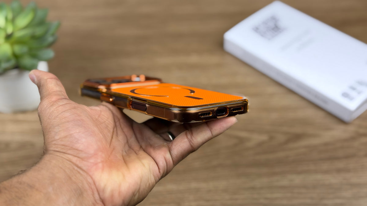 Textured MagSafe Anti-Yellow Case for iPhone: Orange