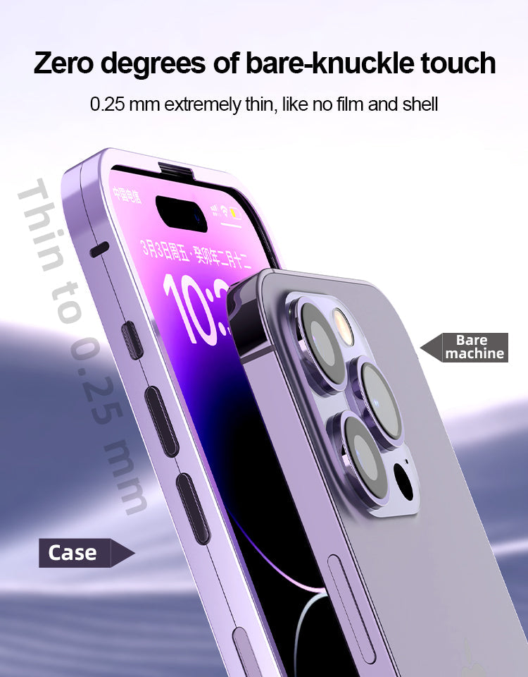 iPhone 14 360 Degree Cover - Titanium Alloy Ultra Thin Metal Case with Camera Protection