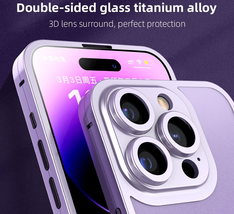 iPhone 13 & 14 Series 360 Degree Cover - Titanium Alloy Ultra Thin Metal Case with Camera Protection