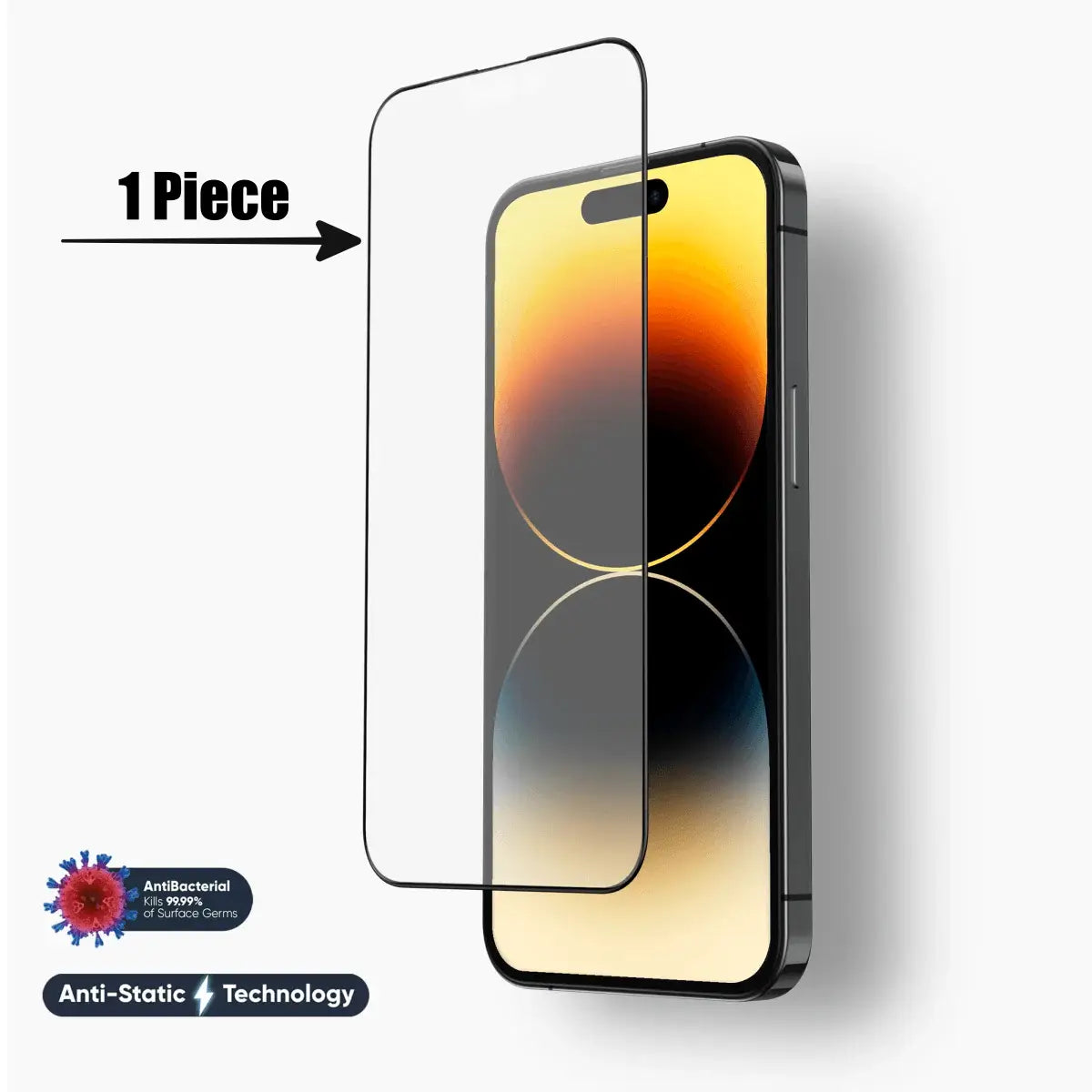 PACK of 1/2/3 Pieces - iPhone Super Strong & Easy to Apply Full Curved Screen Protector