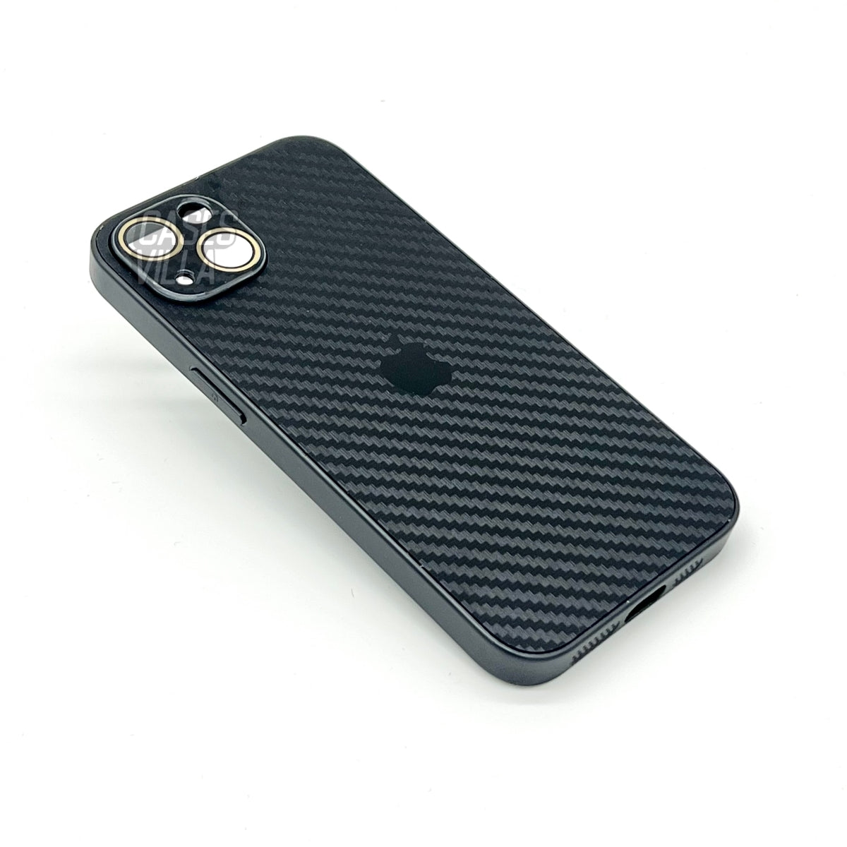 iPhone 13 Cover : New Carbon Fiber Pattern AG Glass Case with Camera Lens Protection