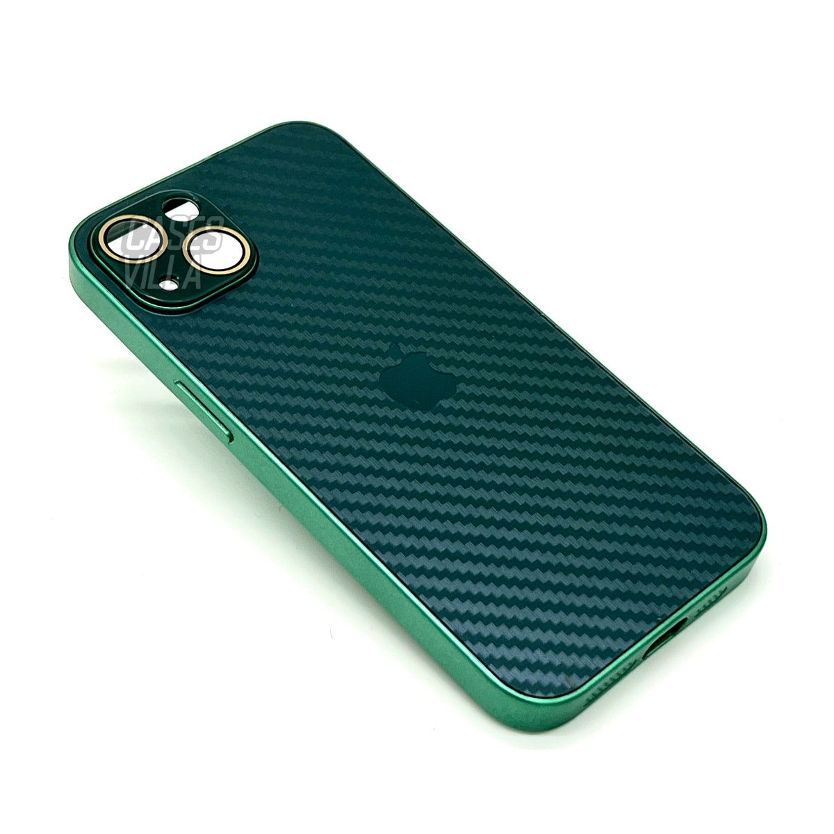 iPhone 13 Cover : New Carbon Fiber Pattern AG Glass Case with Camera Lens Protection