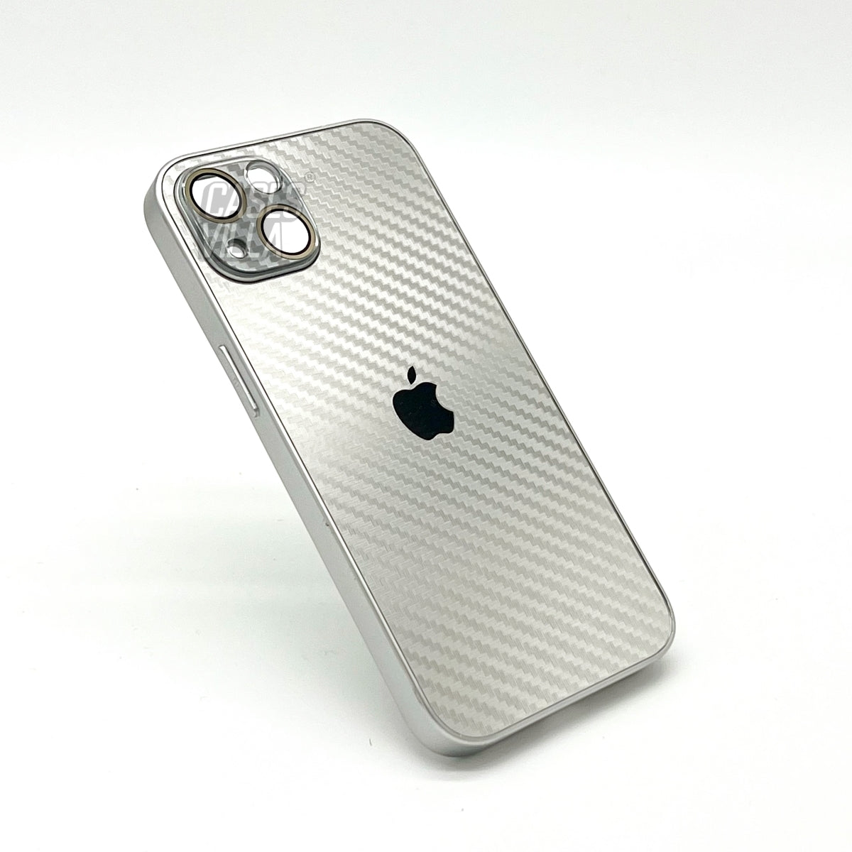 iPhone 13 Cover : New Carbon Fiber Pattern AG Glass Case with Camera Lens Protection