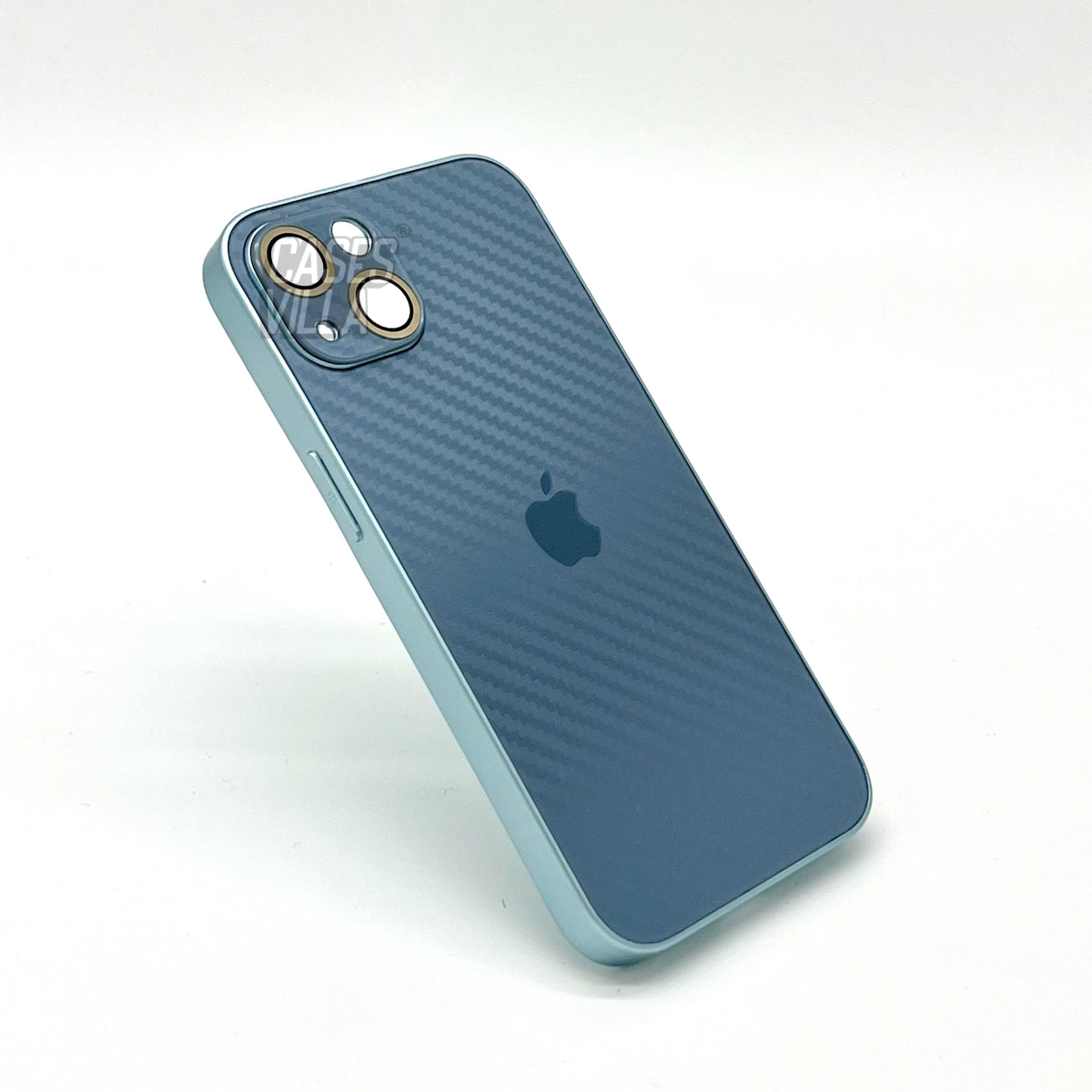 iPhone 13 Cover : New Carbon Fiber Pattern AG Glass Case with Camera Lens Protection