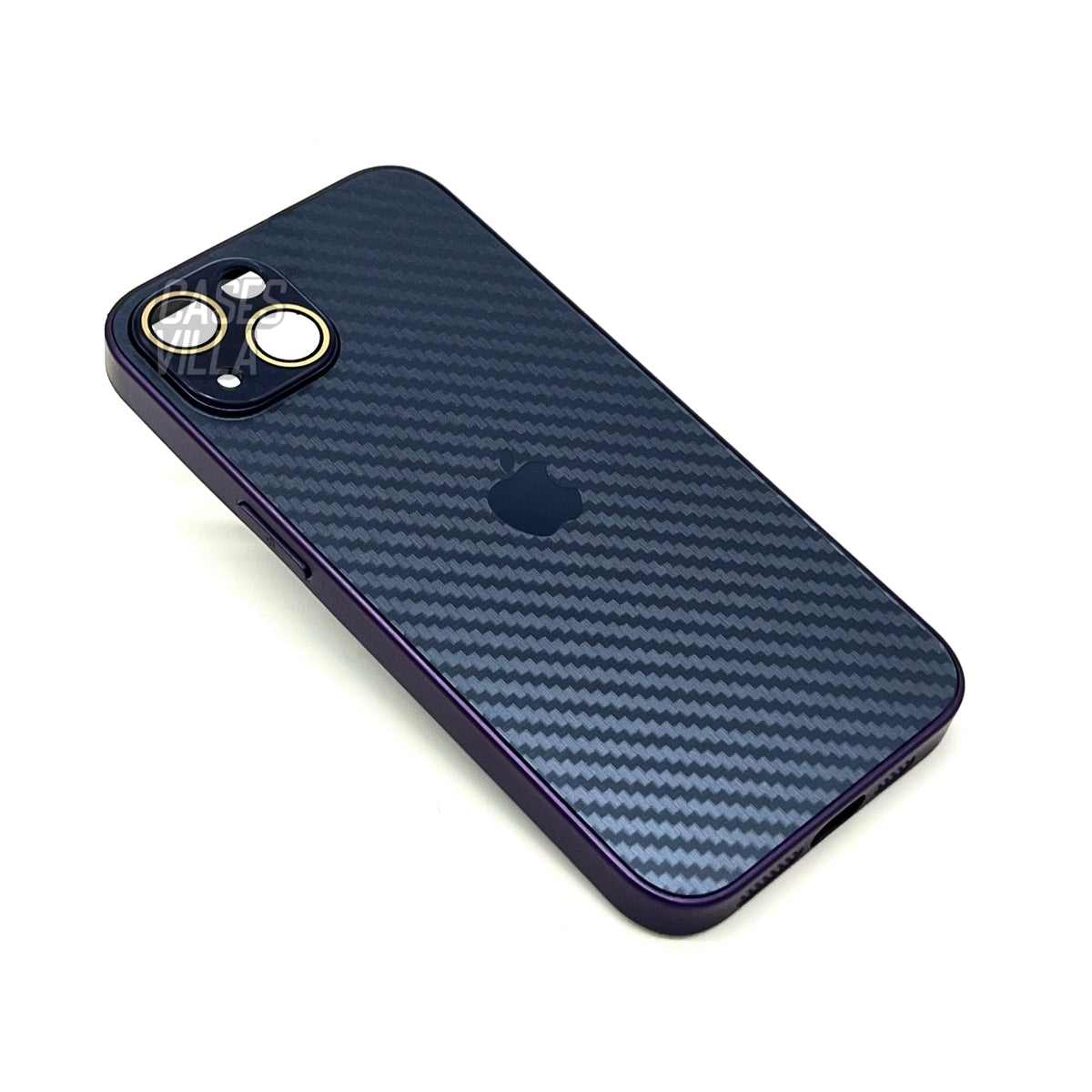 iPhone 13 Cover : New Carbon Fiber Pattern AG Glass Case with Camera Lens Protection