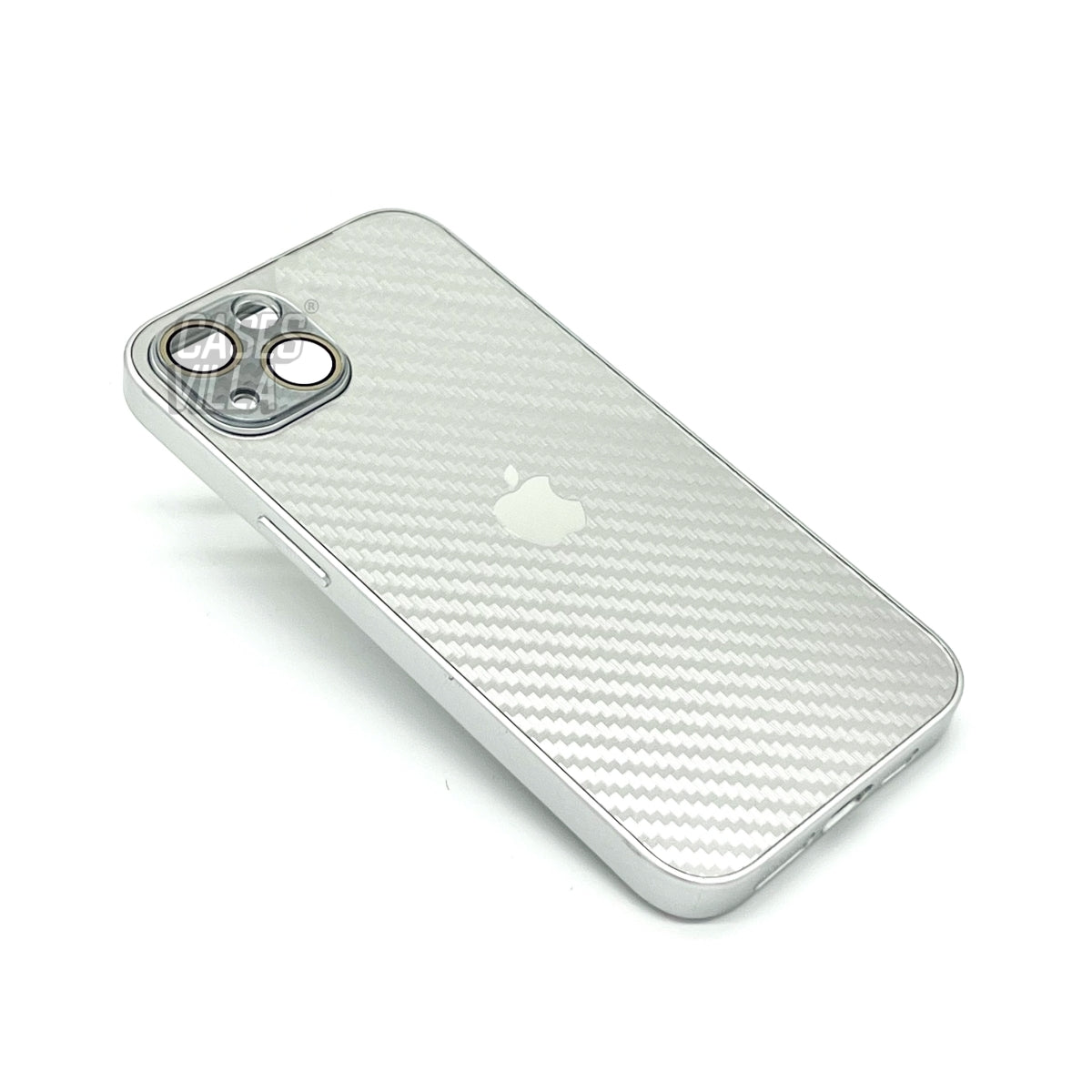 iPhone 13 Cover : New Carbon Fiber Pattern AG Glass Case with Camera Lens Protection