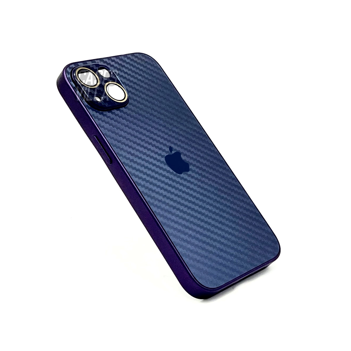 iPhone 13 Cover : New Carbon Fiber Pattern AG Glass Case with Camera Lens Protection