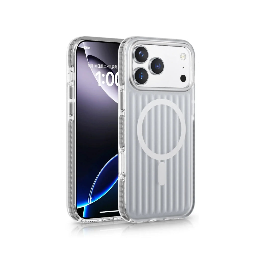 iPhone 17 Series: Corrugated Metallic MagSafe Shockproof Case
