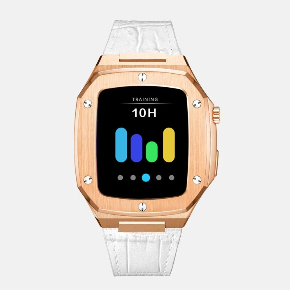 44MM Rose Gold Luxury Edition iWatch Case: Leather Strap