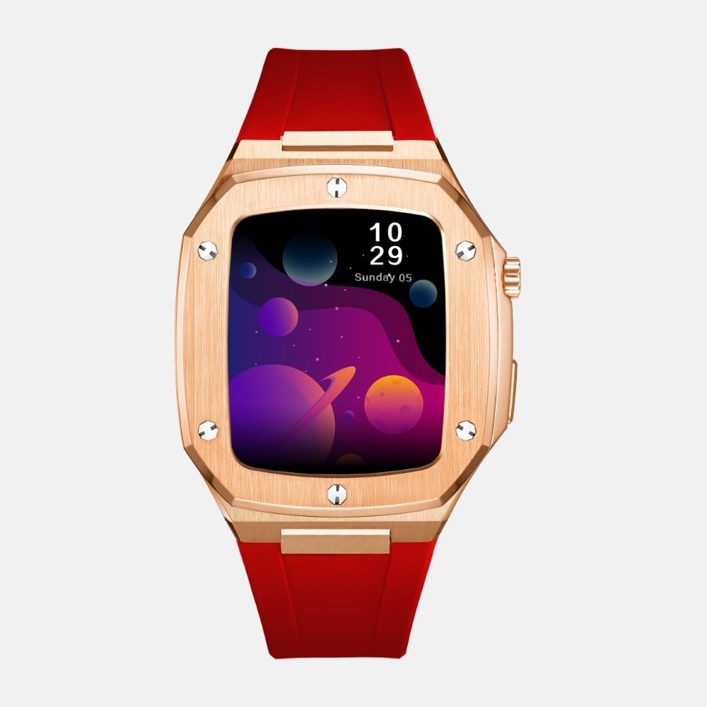 44MM Rose Gold Luxury Edition iWatch Case: Silicone Strap