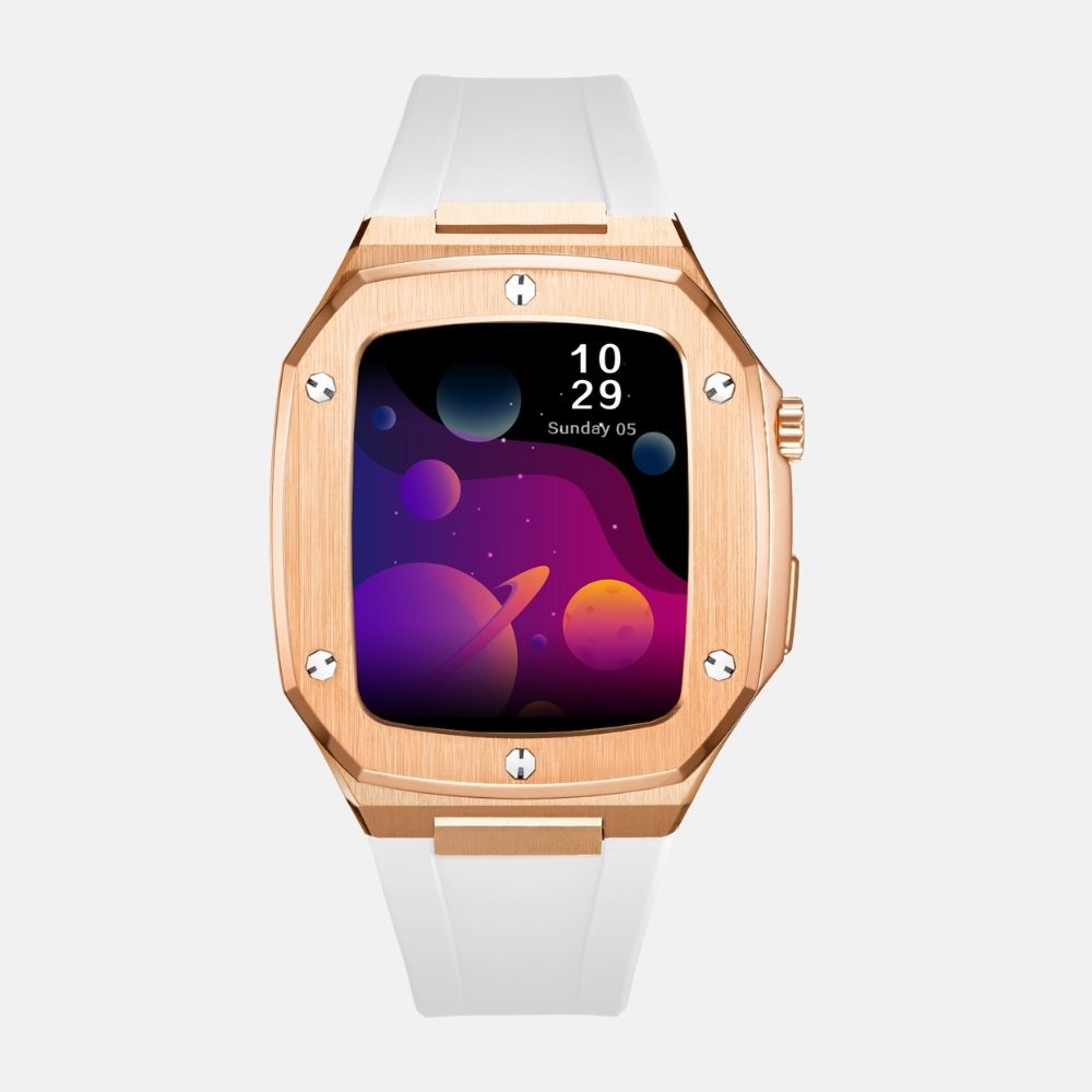 44MM Rose Gold Luxury Edition iWatch Case: Silicone Strap