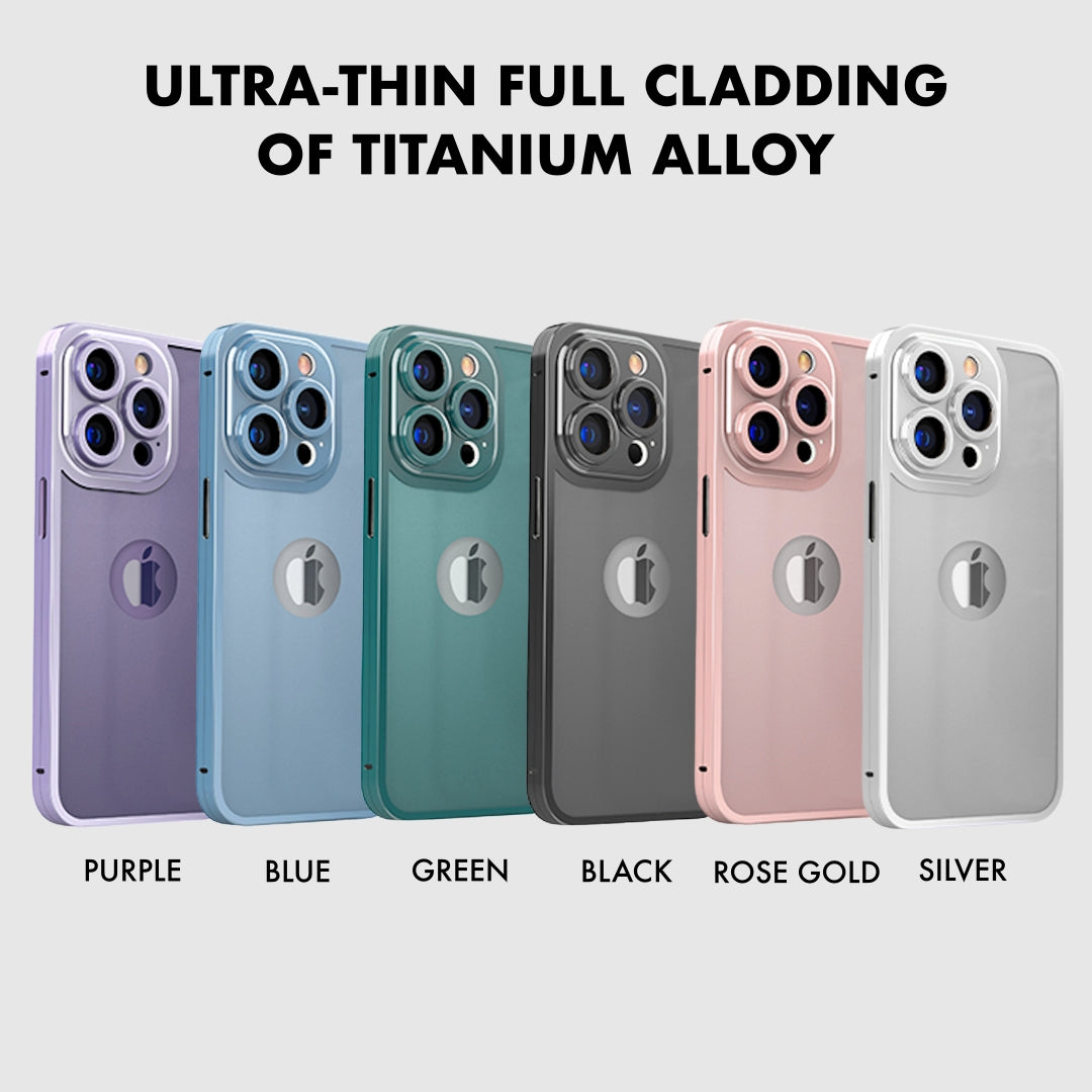 iPhone 13 360 Degree Cover - Titanium Alloy Ultra Thin Metal Case with Camera Protection