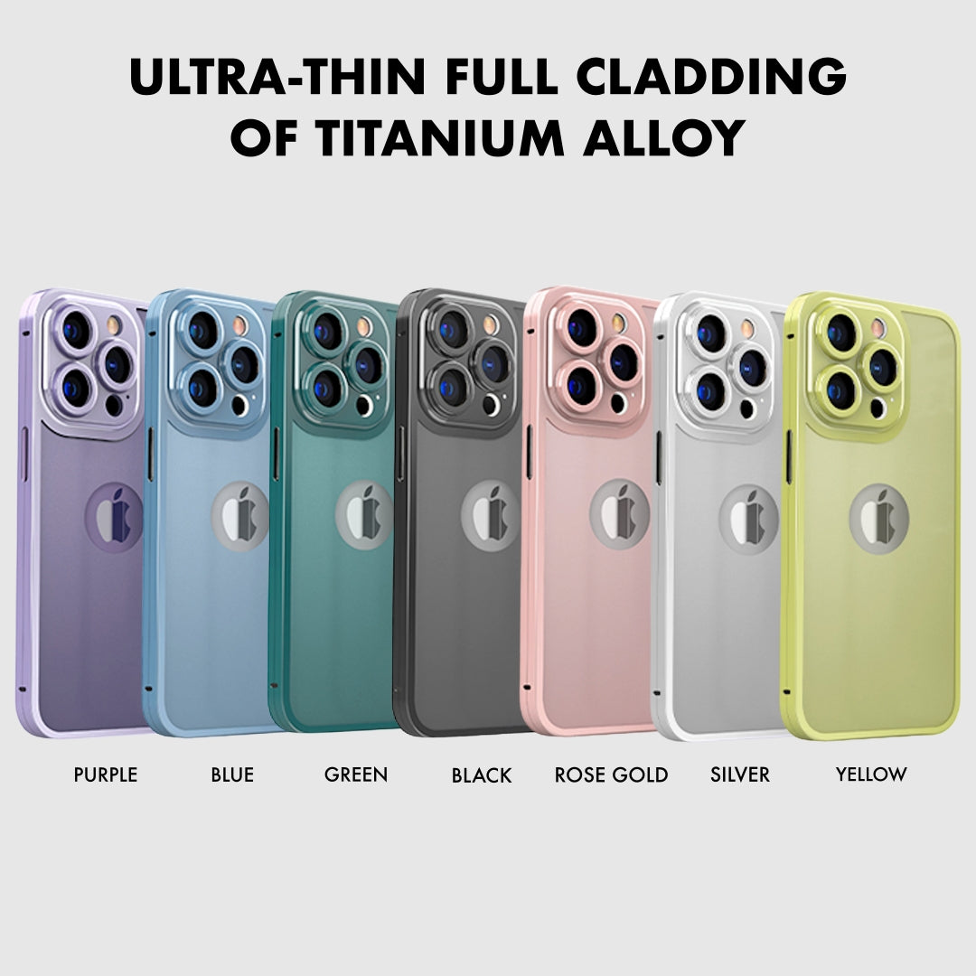 iPhone 13 & 14 Series 360 Degree Cover - Titanium Alloy Ultra Thin Metal Case with Camera Protection