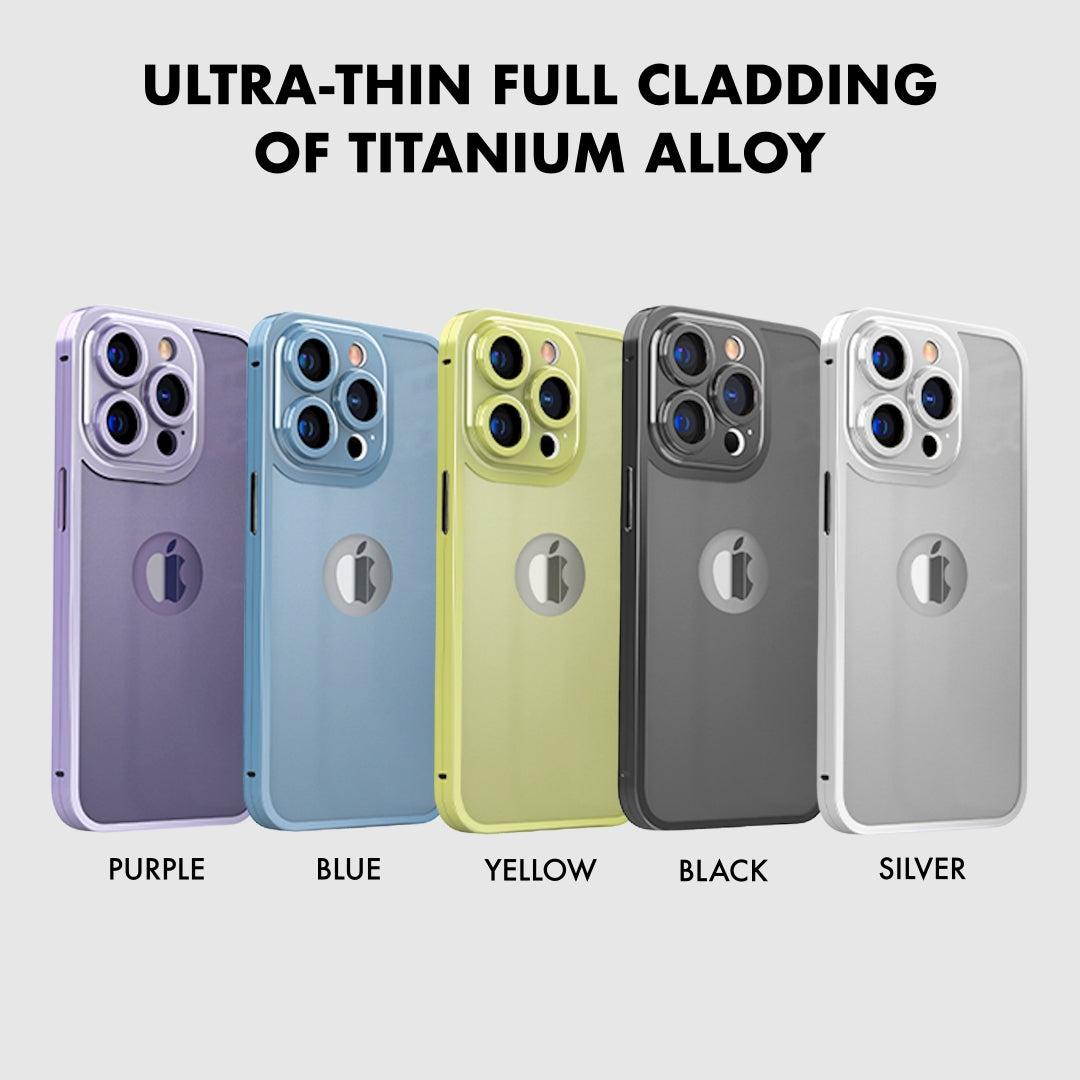 iPhone 14 Plus 360 Degree Cover - Titanium Alloy Ultra Thin Metal Case with Camera Protection