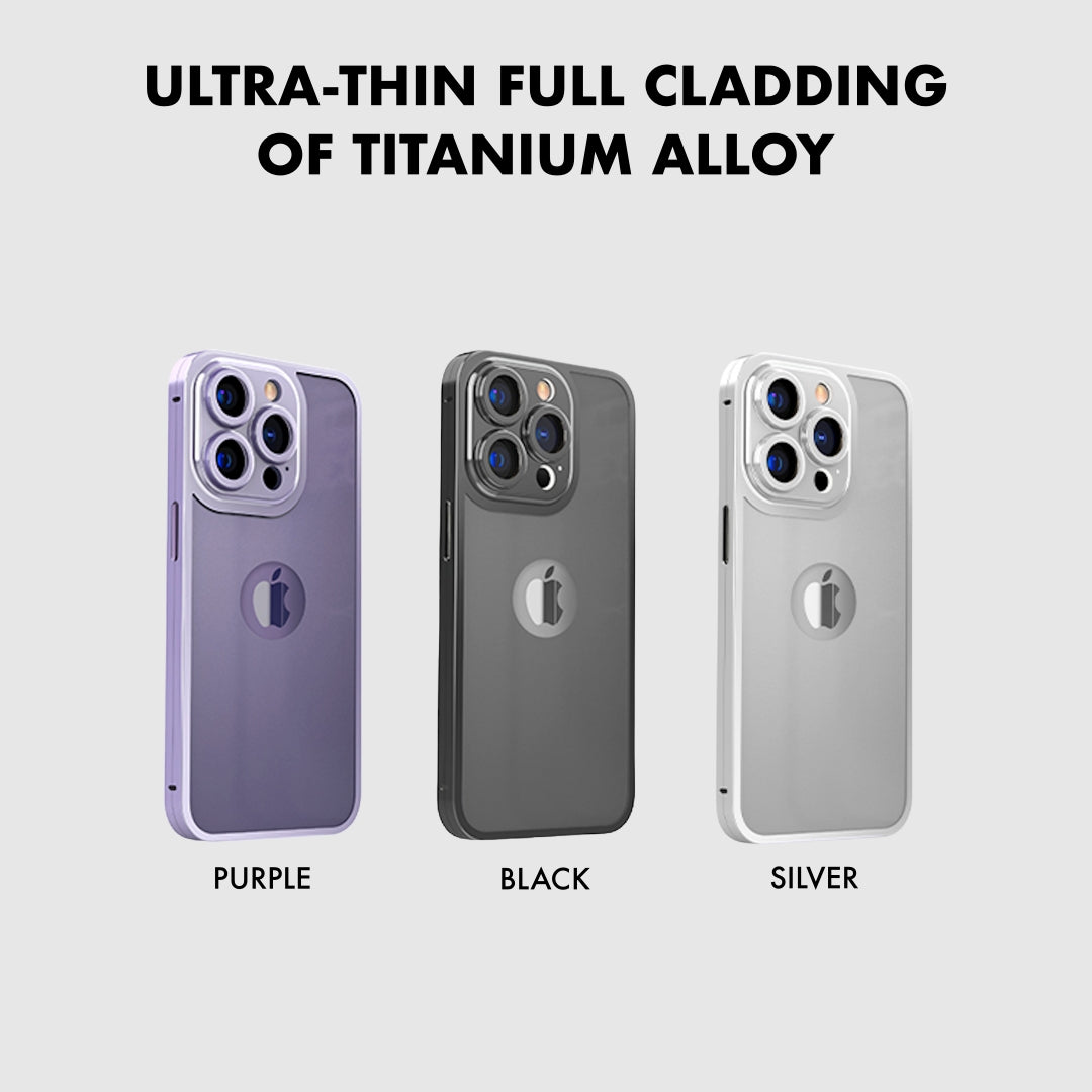 iPhone 14 Pro 360 Degree Cover - Titanium Alloy Ultra Thin Metal Case with Camera Protection