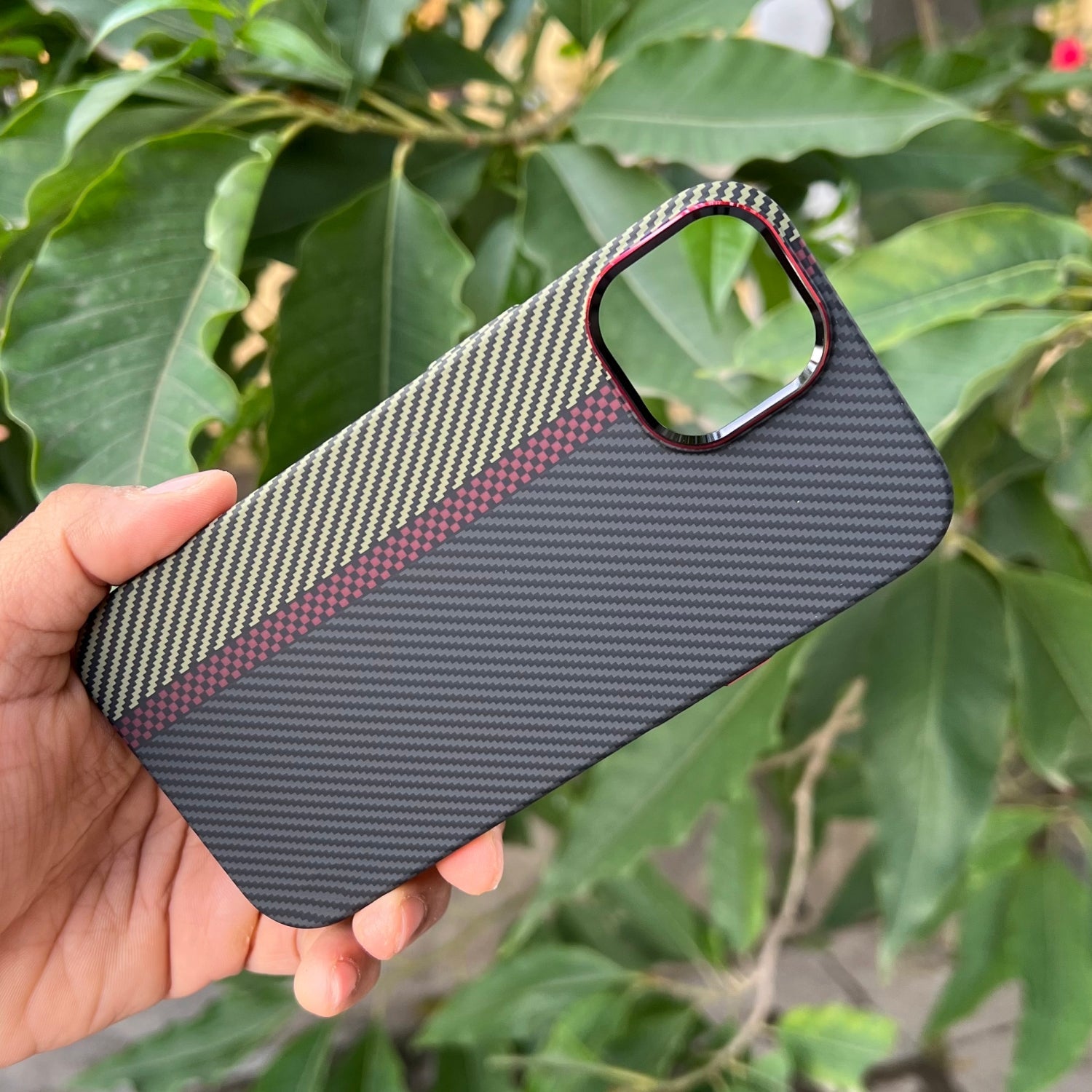 iPhone 15 Plus Cover: Real Aramid Carbon Fiber Three Color Kevilar Case