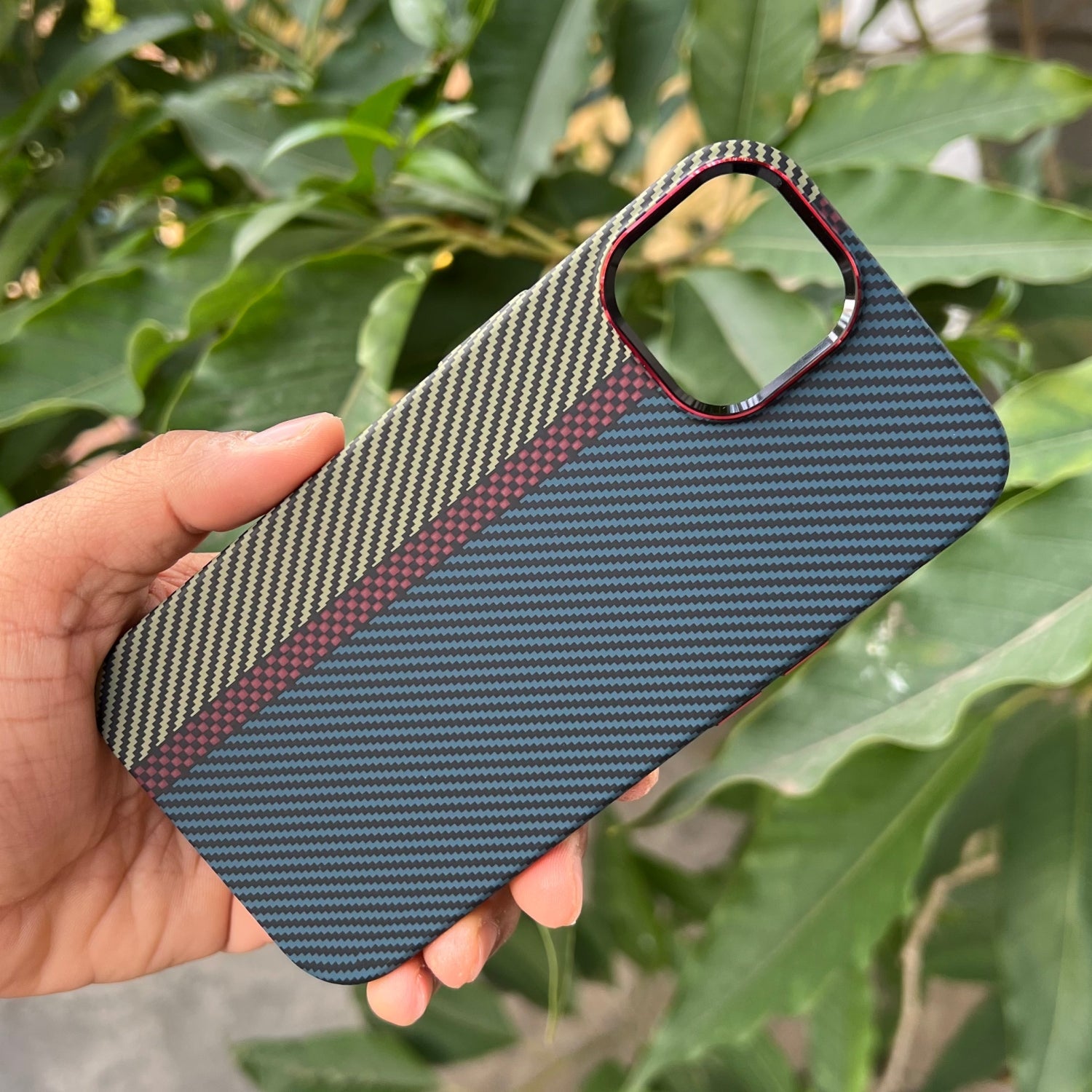 iPhone 15 Plus Cover: Real Aramid Carbon Fiber Three Color Kevilar Case