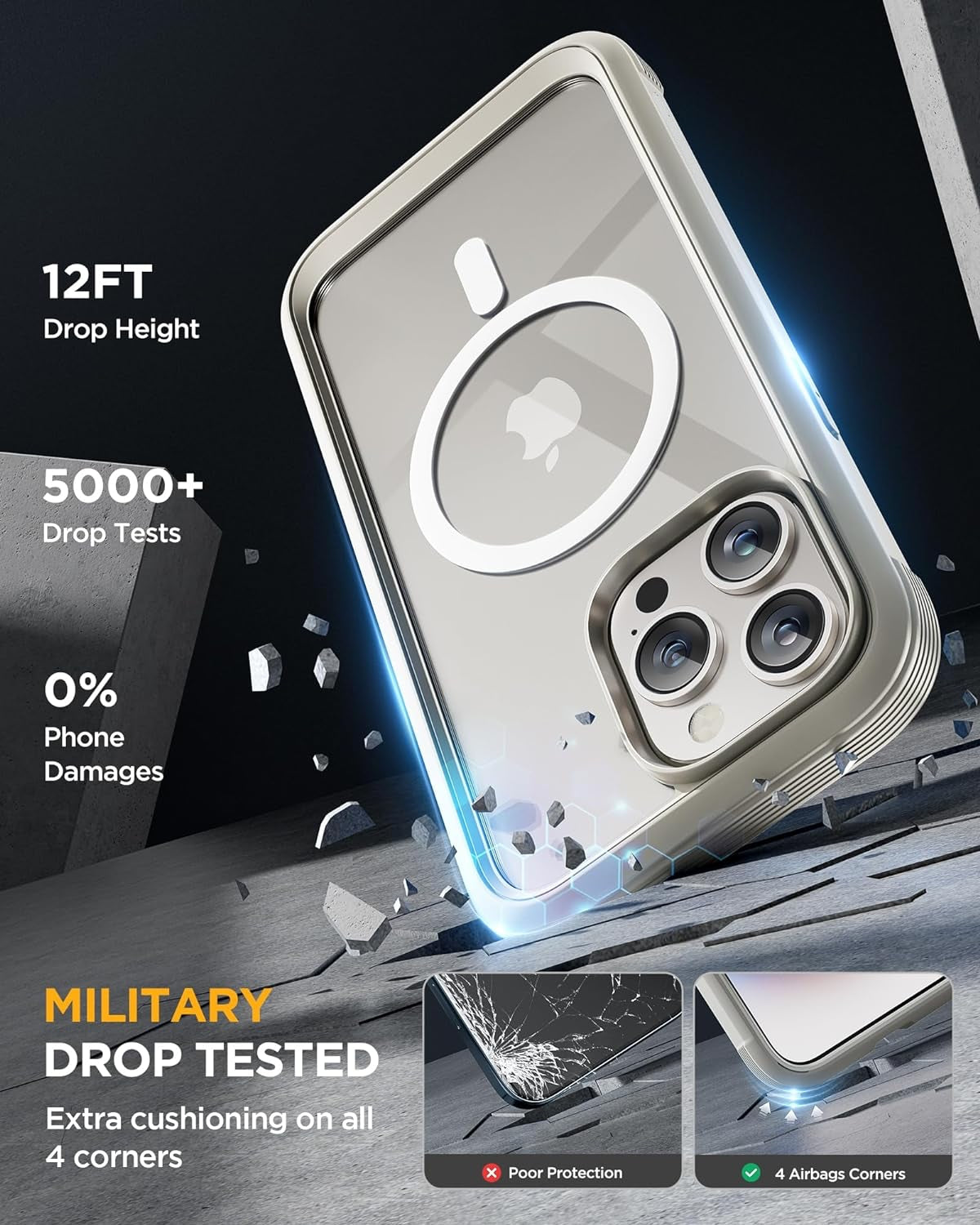 iPhone 15 Pro Max - Grey Titanium : Cases Villa 360° Protection Case 9
