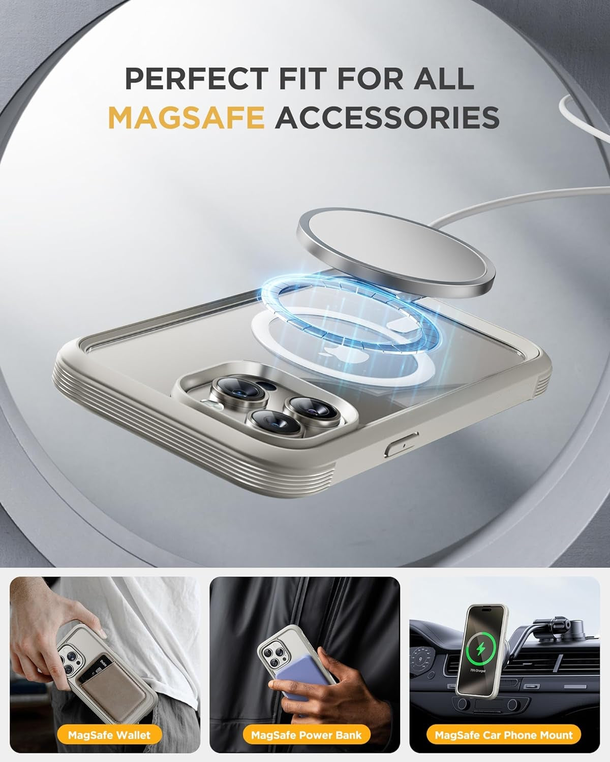 iPhone 15 Series : Cases Villa 360° Protection Case 9H Tempered Glass Cover with MagSafe