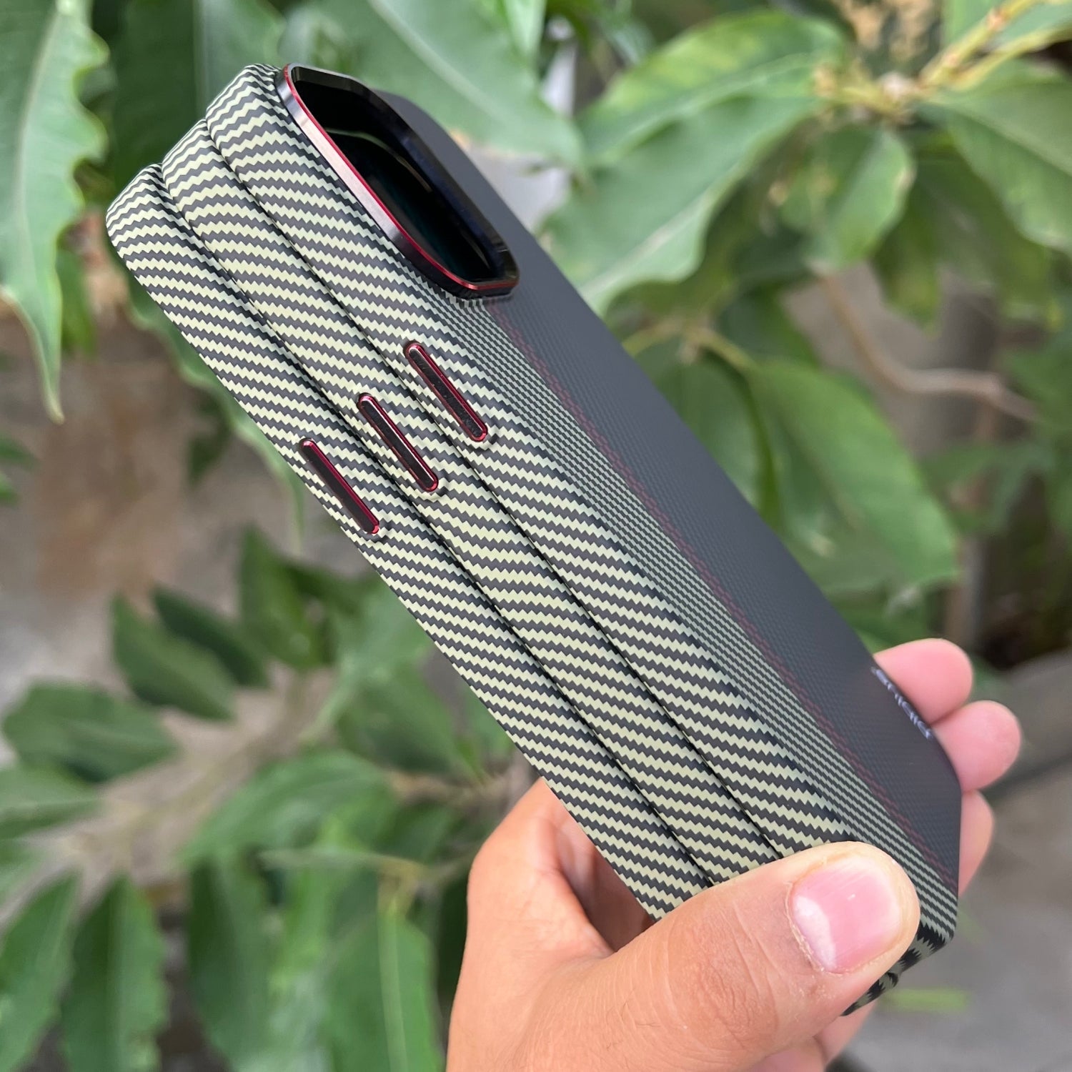 iPhone 15 Pro Max Cover: Real Aramid Carbon Fiber Three Color Kevilar Case