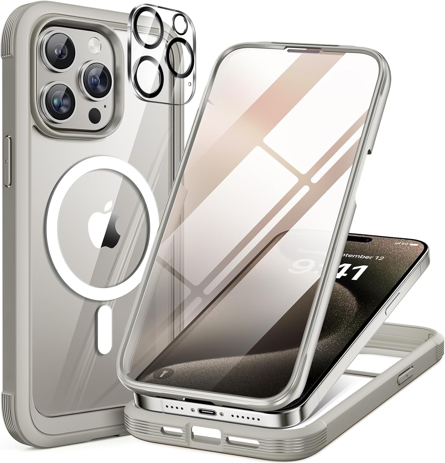 iPhone 15 Pro Max - Grey Titanium : Cases Villa 360° Protection Case 9