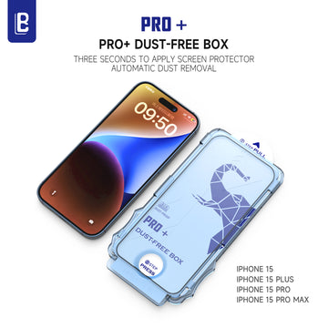 iPhone 15 Series PRO+ Dust-Free Box 9H Screen Protector